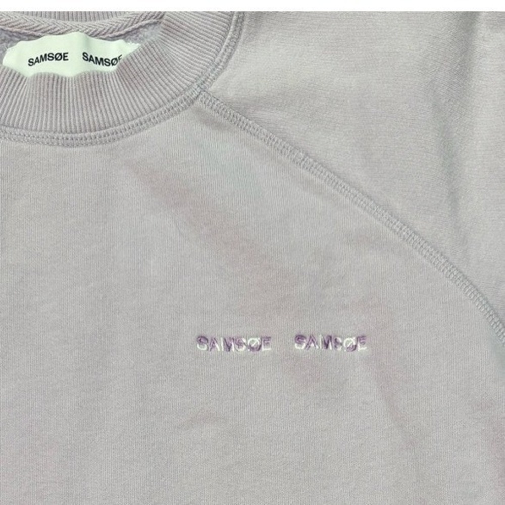 Samsoe Samsoe Gitta Crewneck Sweatshirt Orchid Peel Embroidered Logo Size Small - Picture 3 of 7